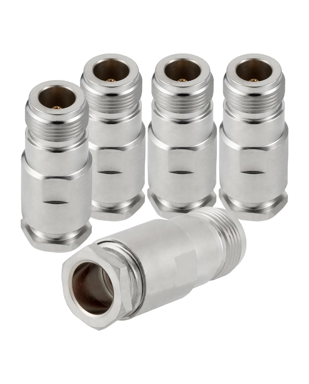 Vecys 5PCS N Weiblich Kit Soldado RF Steckverbinder 50 ohm N Weiblich Buchse RF Koaxialstecker Adapter für RG-213 VLMR-400 RG8 50-7 7D-FB RF-Koaxialkabel