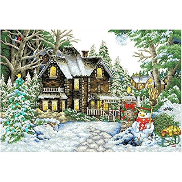 DIAMOND DOTZ Kit di Pittura: Advanced, DD15, Tela, Paese delle Meraviglie Invernali, 90cm x 61cm