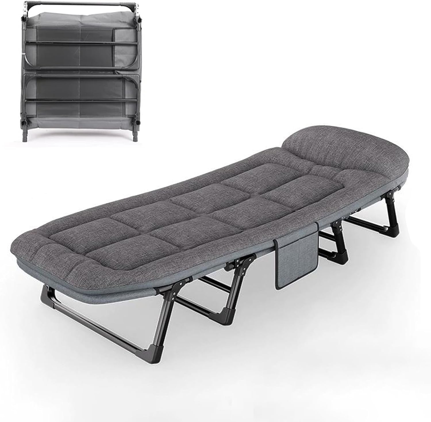 Folding Camping Bed, Portable Sleeping Bed for Home Office Nap and Outdoor Use, Adjustable Lounge Chair, 6 Speed Settings, Perfect for Camping and Relaxation