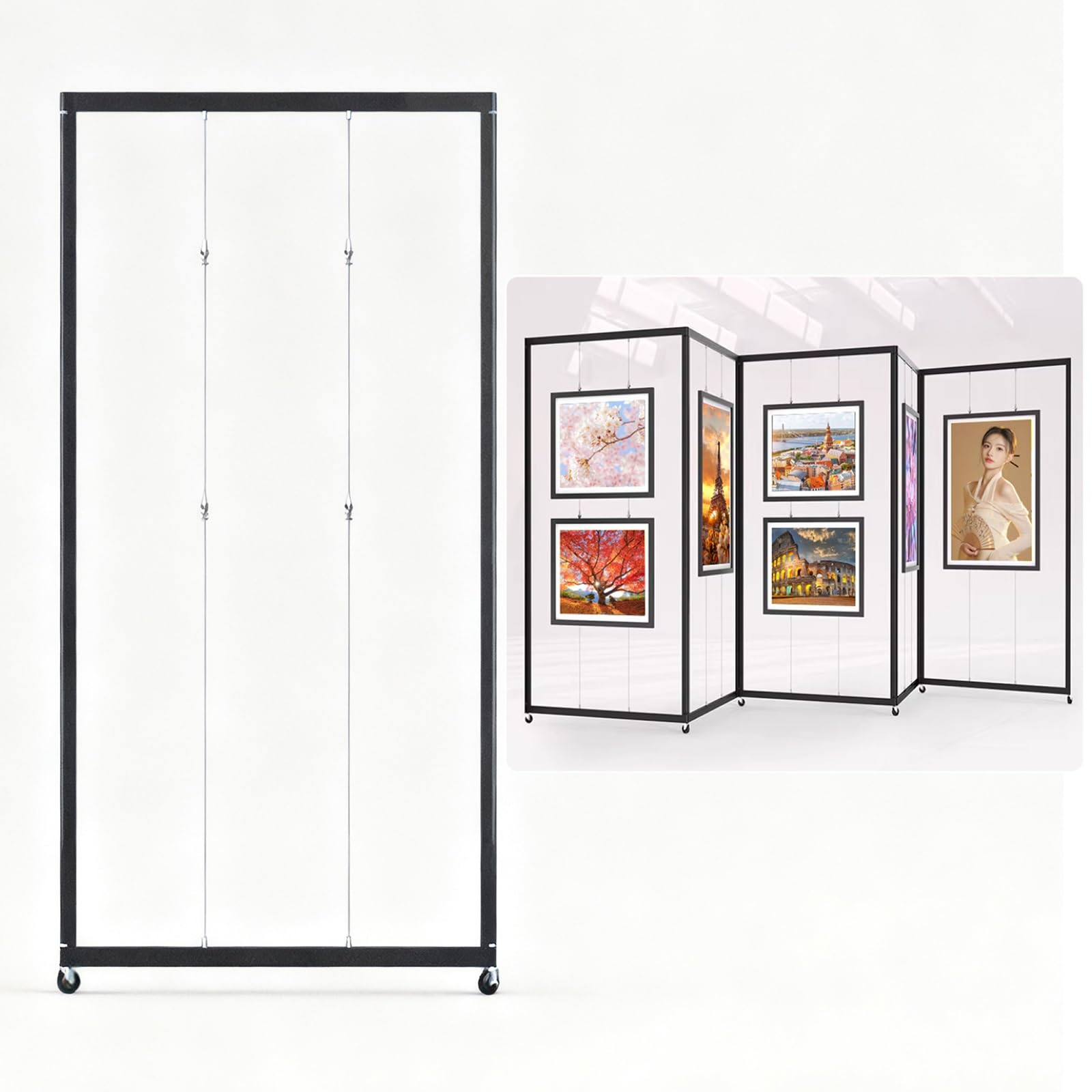 Caballete multifuncional con ruedas, soporte para carteles, 5 piezas, soporte de información para artistas carteles y anuncios, 120 x 220 cm