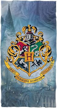 LOGOVISION Harry Potter Hogwarts Crest Officially Licensed Beach Towel 30" X 60"