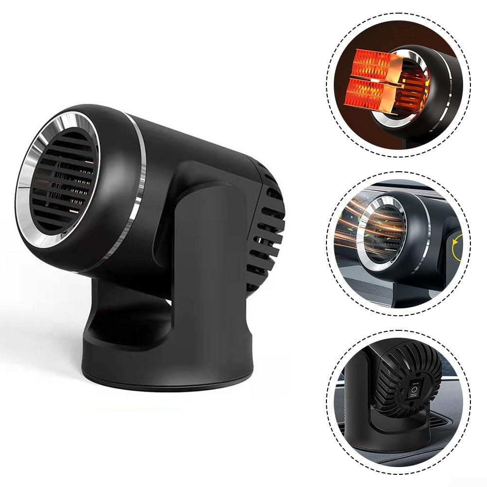 Chauffage d'appoint portable compact 12 V/24 V pour voitures, idéal pour dégivreur de pare-brise pour SUV et camions par temps froid (12 V)