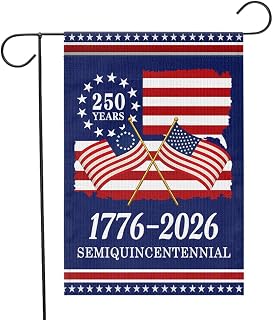 250th Anniversary America Garden Flag, 250 Anniversary USA Flag, 1776-2026 Commemorative 250 Year Banner, 4th of July Gifts, Patriotic Banner Double-Sided Waterproof Garden Flags 12x18 Inch