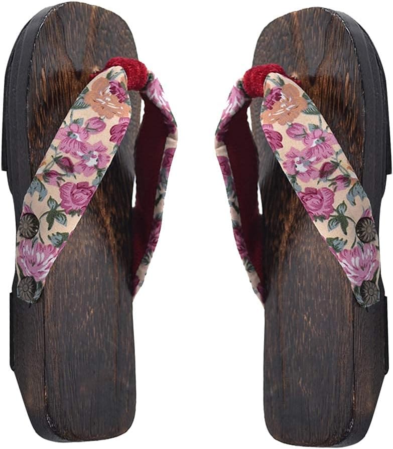 LIXBD Wooden Flip Flops Sandals 