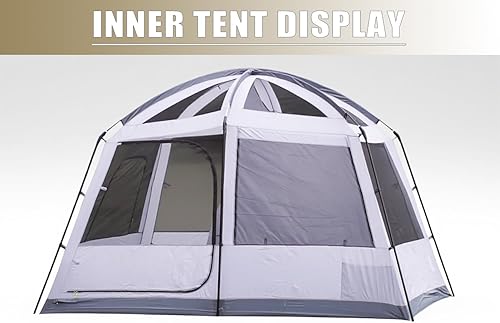 Miniatura 9 de Three Bears Tienda de campaña para 6 personas, 118.110 in impermeable de doble capa con divisores de habitación, tienda familiar con hebillas de