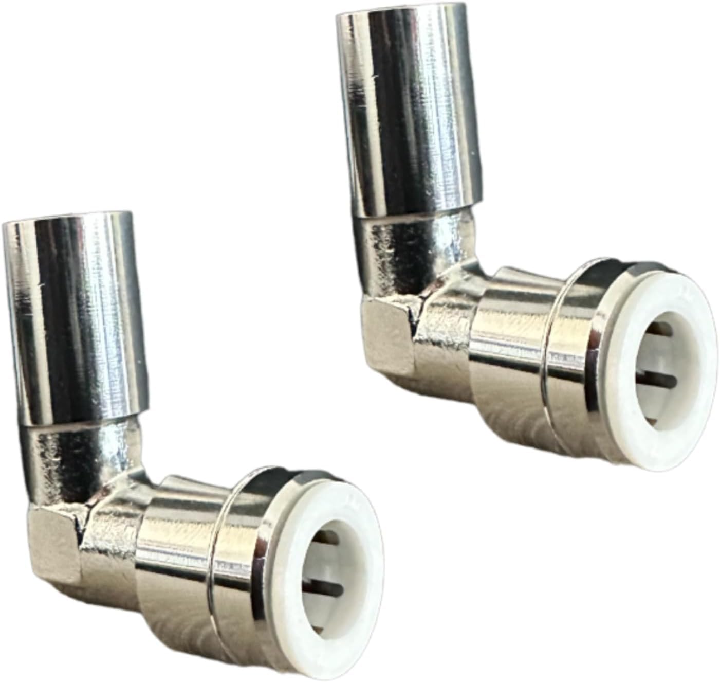 Plumb Bliss Push Fit Reducing 90° Elbow F 10mm x M 15mm (Pack of 2), Chrome