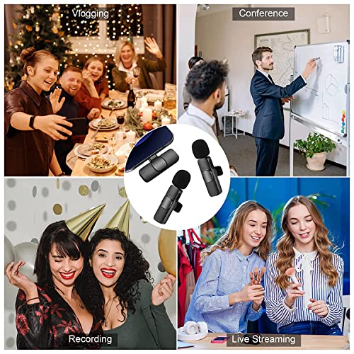 Image of MOOZMOB Professional Grade K9 Dual Wireless Mic for Android Smartphones Type C K9 Wireless Collar Microphone for YouTube Voice Recording Live Videos Vlog ASMR Podcast & Interview (Black)