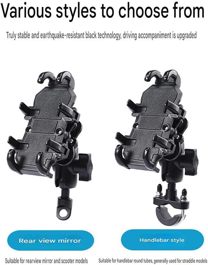 Motorcycle Phone Mount for Suzuki Boulevard 400 2008-2011 2012 2013 2014 2015 2016, 360°Rotate Phone Mount Holder Eight Locking Claws Shock-Absorbing Motorbike Accessories