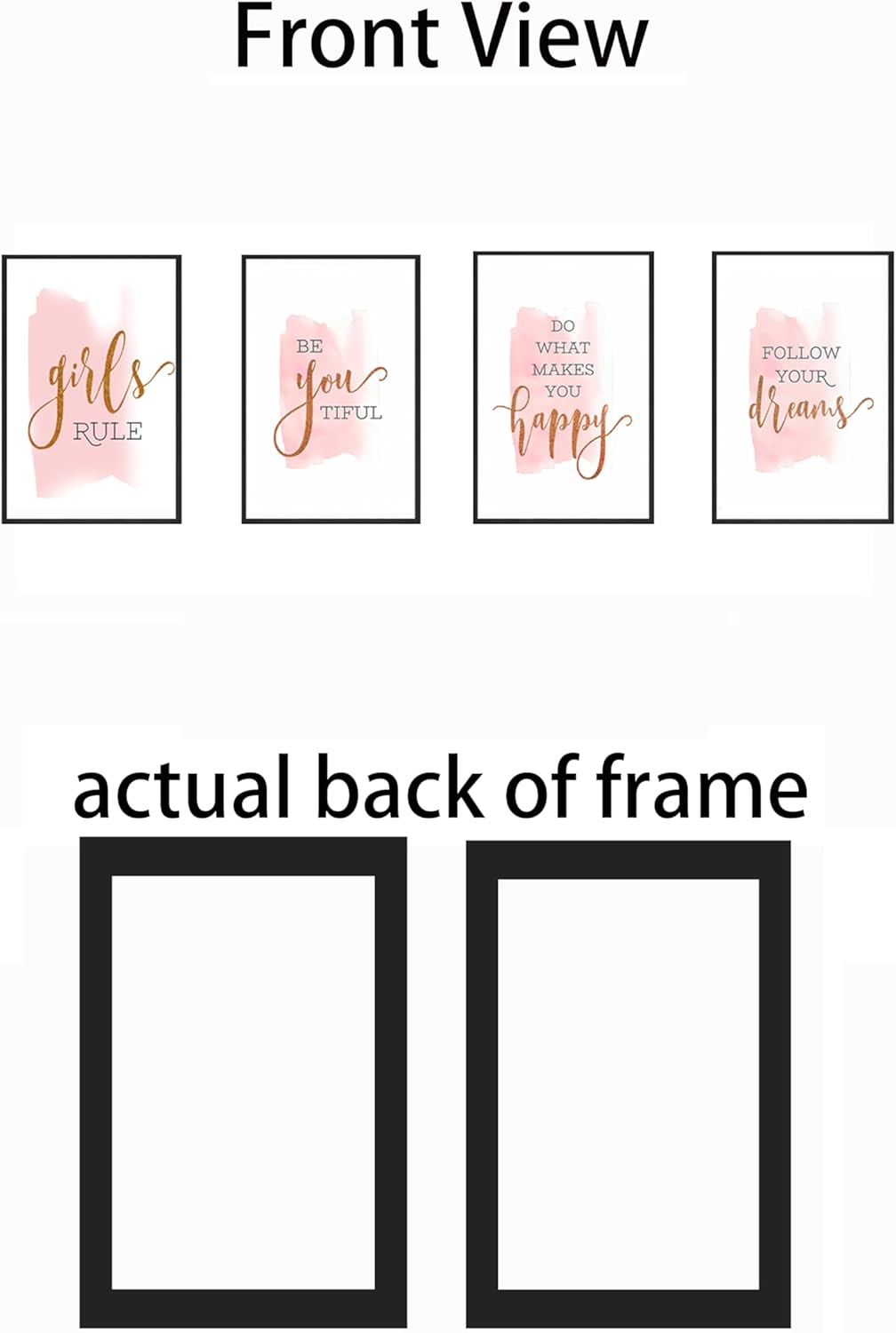 Set of 4 Framed Inspirational Pink Quotes Canvas Wall Art Nordic Posters Prints Pictures for Girls Bedroom Living Room Home Decor - Image 6