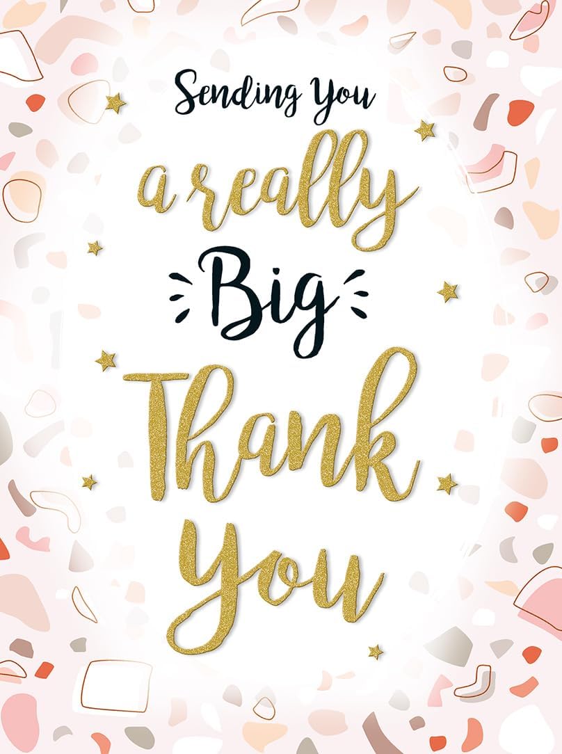 Piccadilly Greetings Large Big Thank You Card - A4-12 x 9 inches