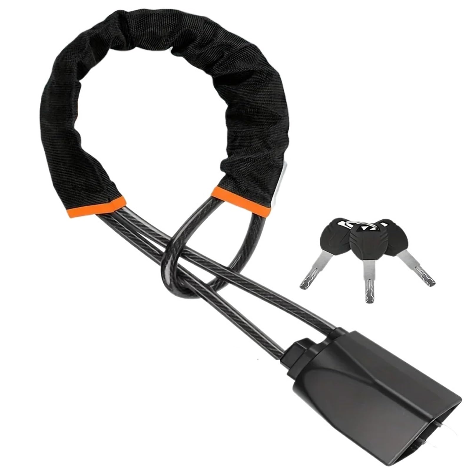 Bloqueo del volante y del cinturón de seguridad, Cerradura de dirección universal todo en uno for coche y camión con cierre hebilla, cable acero, negro, azul(Black)