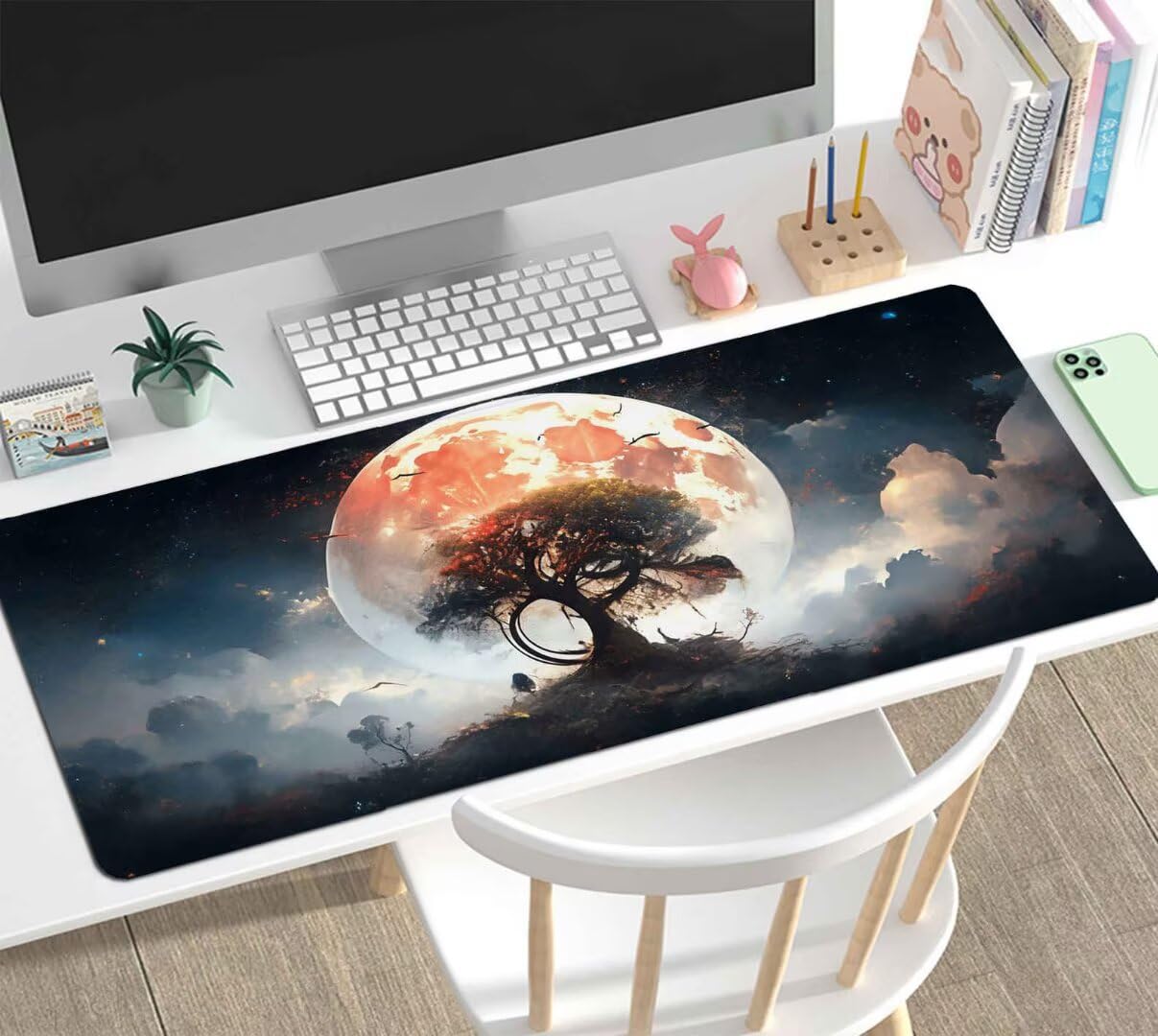 Alfombrilla Ratón XXL Gaming, Alfombrilla Escritorio 900x600x4mm, Mouse Pad Mat XXL Antideslizante, Alfombrilla Raton Base de Goma Tapete Rato Gamer Mousepad XXL para PC, Oficina Earth J-316