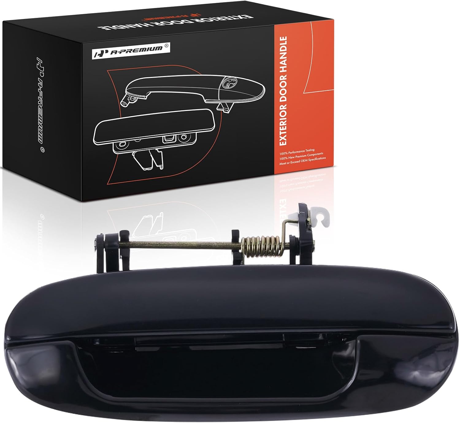 A-Premium Rear Left Driver Side Exterior Door Handle Compatible with Chevrolet Trailblazer 2002-2009 & GMC Envoy & Buick Rainier & Saab 9-7x & Isuzu Ascender & Oldsmobile Bravada, Smooth Black