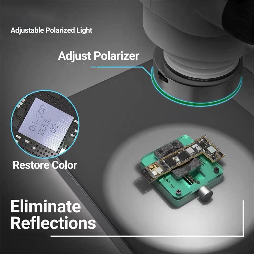 Lampada da microscopio con sorgente luminosa polarizzata regolabile a LED per luce ad anello per illuminazione ad alta messa a fuoco, diametro interno 47 mm, struttura interamente in