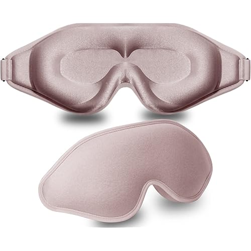 Sleep Mask, 3D Deep Contoured Eye Covers for Sleeping, 99% Block Out Light Eye Mask,Zero Pressure Cup Blindfold for Men Women, with Adjustable Strap for Sleeping, Yoga, Traveling (Pink)