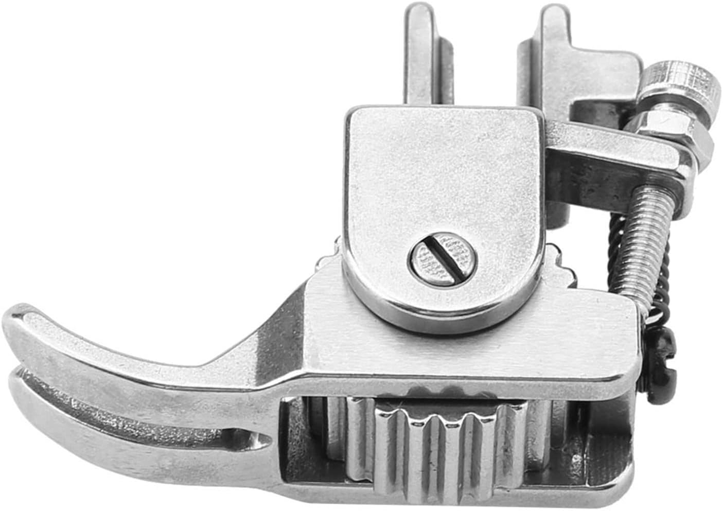 Oumefar Adjustable Presser Foot with Wheels Sewing Machine Roller Foot for Leather Thick Cloth Fabric Stainless Steel Piping Presser Foot for Industrial Sewing Machine