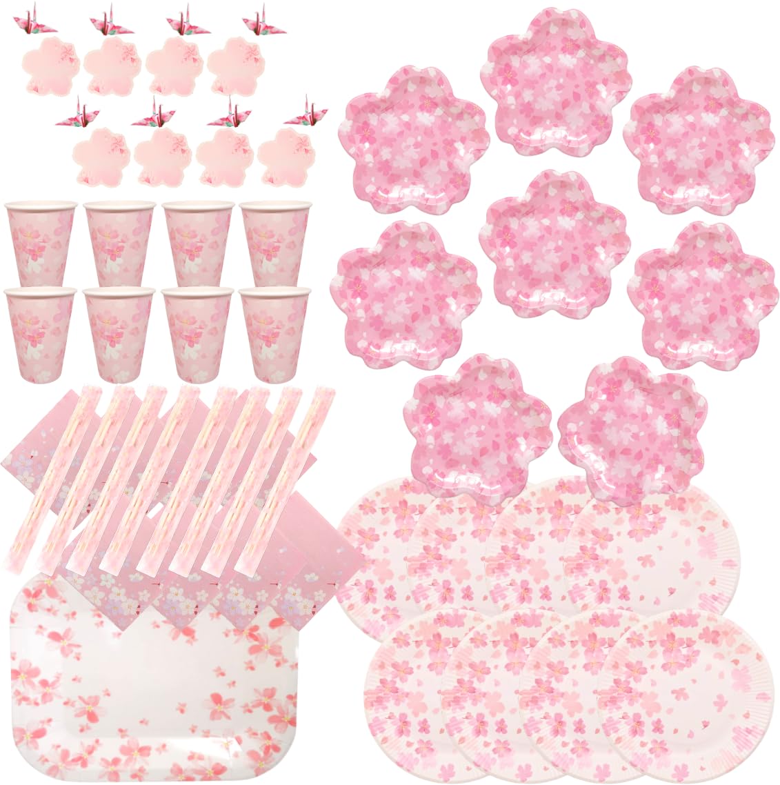 Amazon.co.jp: 【桜デザイン】おしゃれ紙皿セット (さくら満開, 8