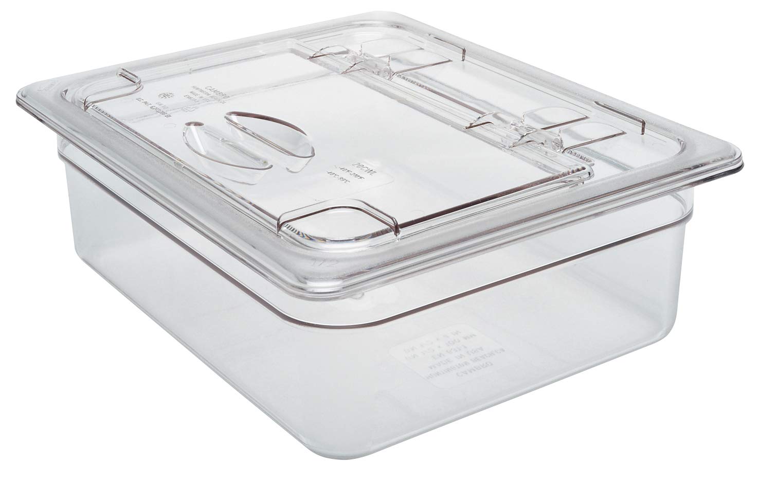 Cambro 20CWL 135 Clear Camwear Half Size Solid Food Pan FlipLid