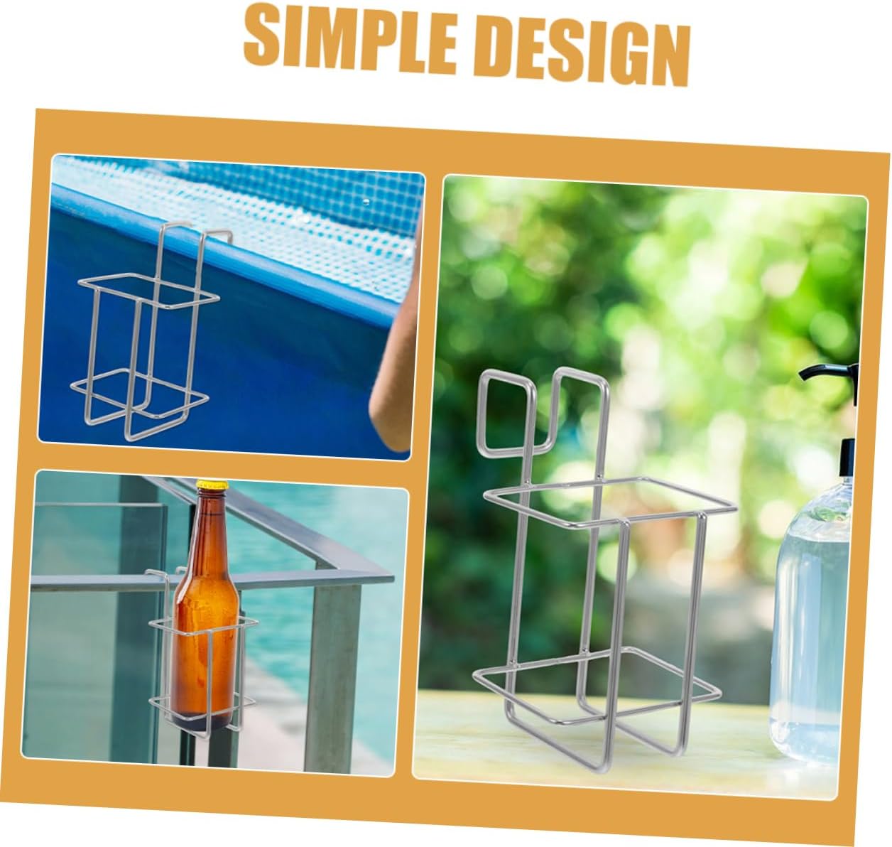Stainless Steel Hanging Rack Cup Holder, 9.50x7.00cm Wall