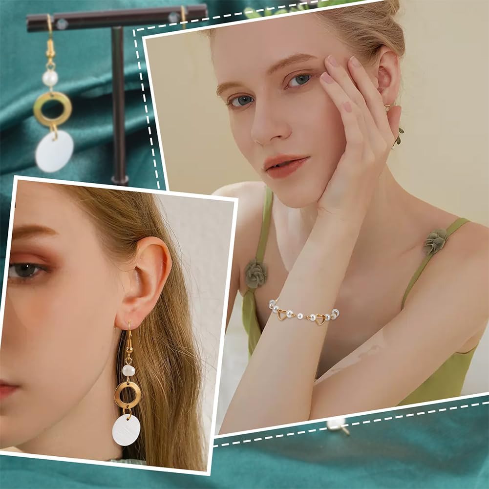 SUNNYCLUE 1 Box 30Pcs Pearl Bead Charms Pearl Metal Charms White Natural Irregular Oval Cultured Freshwater Pearls Links Connectors Charm for Jewelry Making DIY Necklaces Bracelets Earrings Hairpin - Image 4