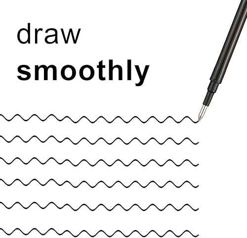 Miniatura 4 de 24 repuestos de tinta de gel borrables para bolígrafos de tinta de gel borrables, punta fina de 0.028in (negro)