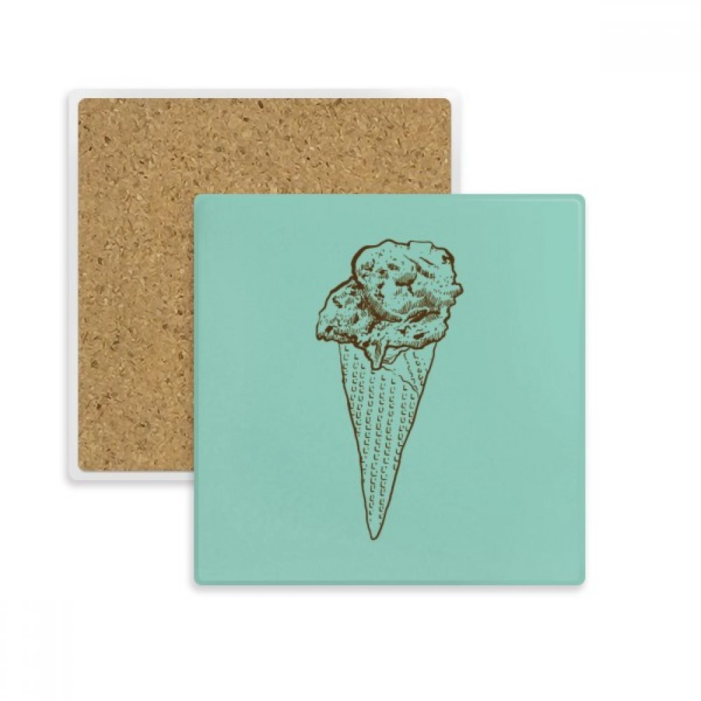Sketch de Chocolat croustillant crème glacée carré Tasse Coaster en pierre
