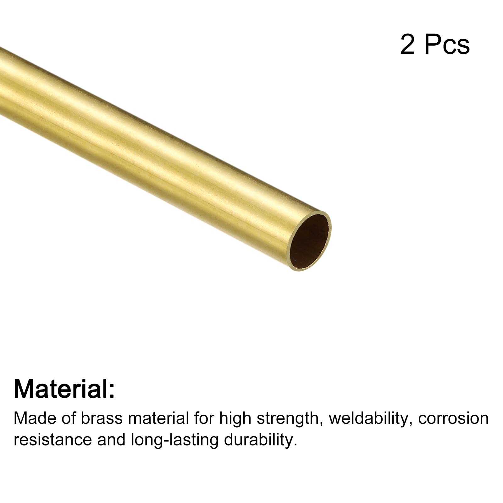 QUARKZMAN Ottone Tubo 8mm OD 0.5mm Parete 250mm Lunghezza Rotondo Tubazione 2pz
