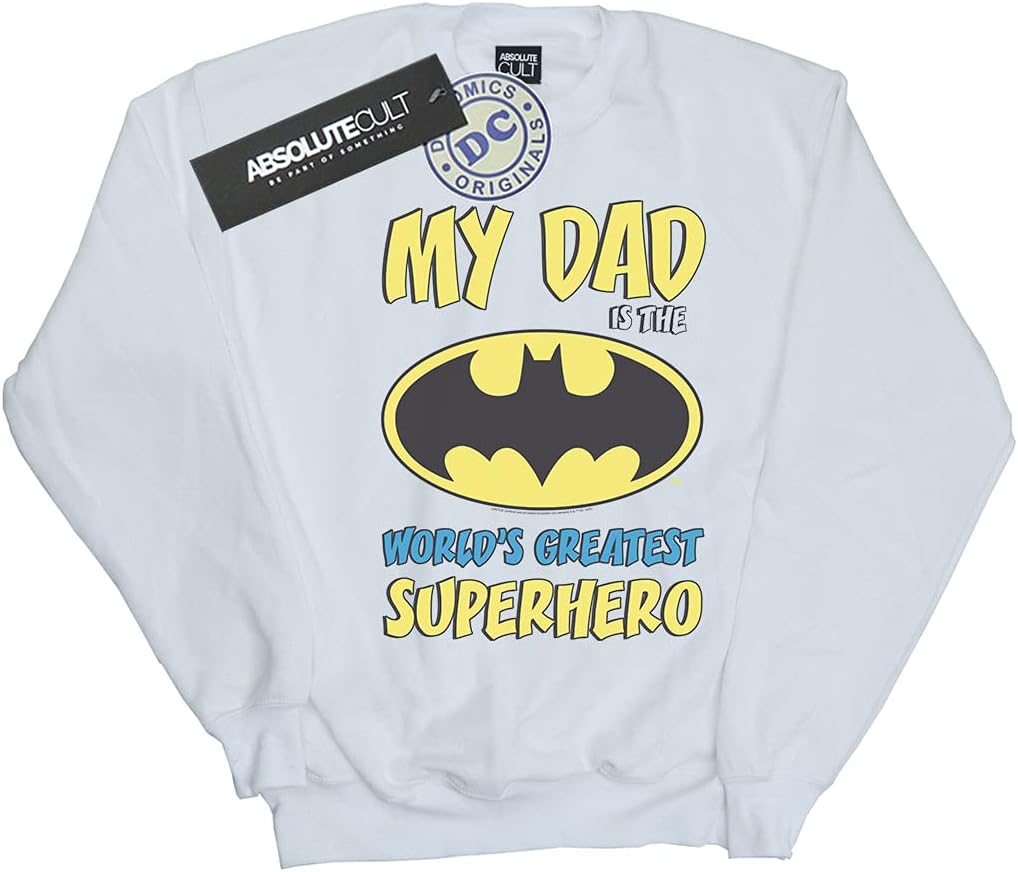 DC Comics Boys Batman World's Greatest Superhero Sweatshirt White 3-4 Years