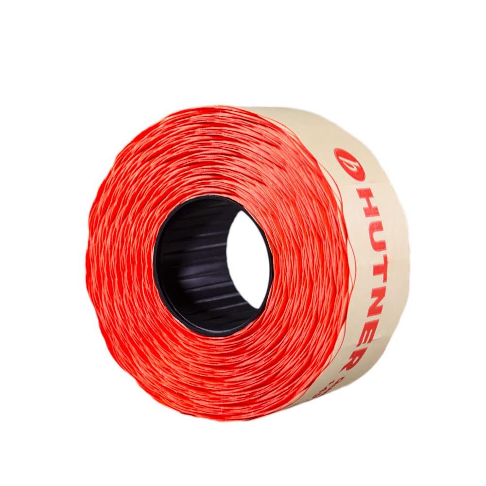 10 Rollen Preisetiketten 26x12 Leucht-Rot Permanent | 15.000 Etiketten | Preisauszeichner | Auszeichner