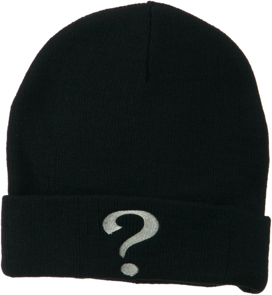 e4Hats.com Question Mark Embroidered Long Knit Beanie