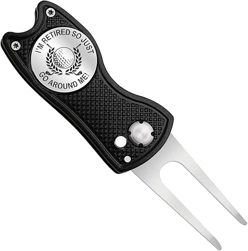Pishavi I'm Retired So Just Go Around Me - Divertida herramienta de reparación de golf Divot, marcador de pelota de golf para papá, accesorios de