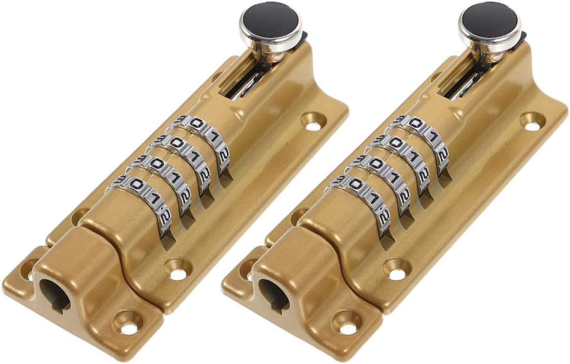 Homoyoyo 2pcs Combination Lock Cabinet Latches Mechanical Combination Lock with Screws Rust-Resistant Outdoor Security Bolt for Door and Drawer