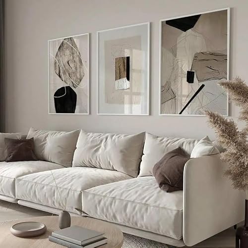 LTjiajuypd Modern Abstract Canvas Prints, Minimalist Wall Art Suitable For Corridor And Office Geometric Posters Home Decoration(60x90cm-3Pcs)