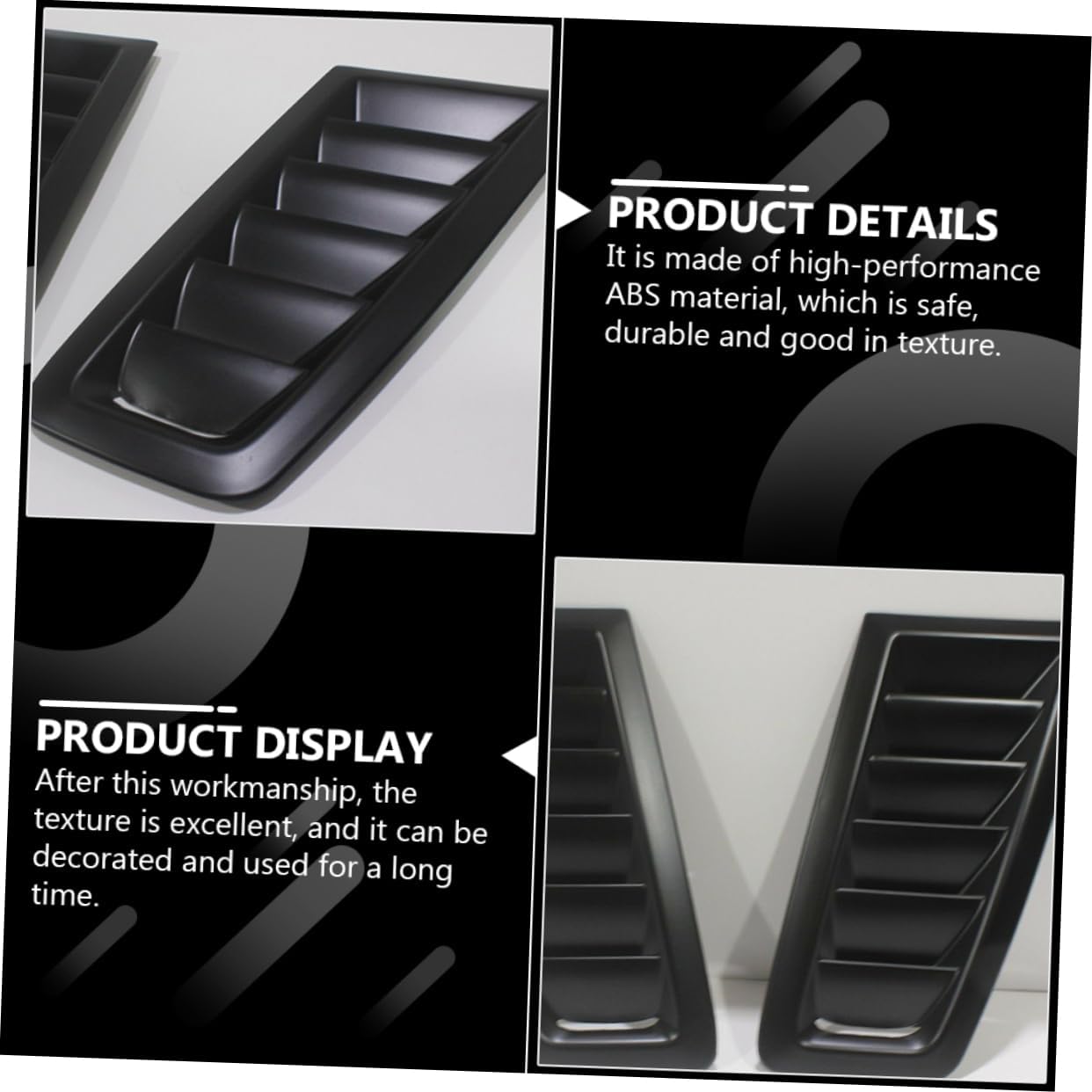 Auto Hood Vent 2 Pack ABS Car Outlet Sticker Decorative