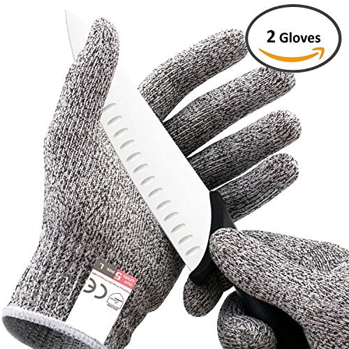 Platinum Oyster Glove No Cut Resistant High Performance Level 5 Protection, Food Grade All Sizes Perfect Gift for that Chef, Culinary cnc router, mandoline slicer, fillet knife sharpener (Medium)