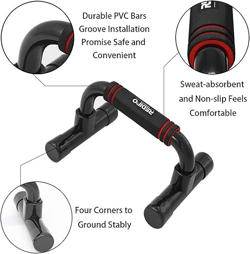 Miniatura 3 de Barras de empuje para entrenamiento de fuerza, soportes de entrenamiento con tabla ergonómica de soporte de flexión con estructura resistente