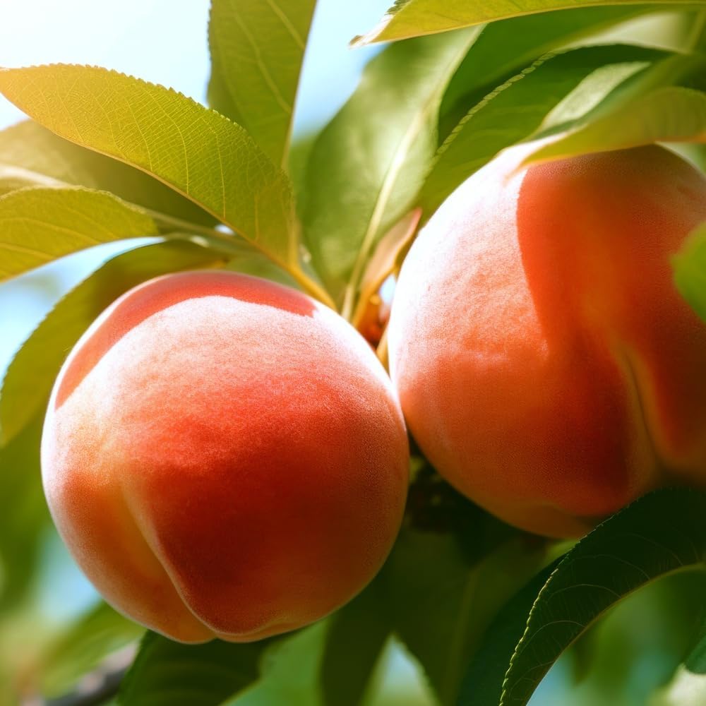Norman Peach Tree, Luscious Pink Flowering, Fruit Hardy, Deciduous, Large Juicy Fruit, 5 gal, Nursery Pot