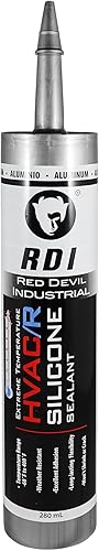 Red Devil 089650 sellador de silicona para temperaturas extremas HVACR, 280 ml, aluminio, 1 paquete, fabricado en EE. UU