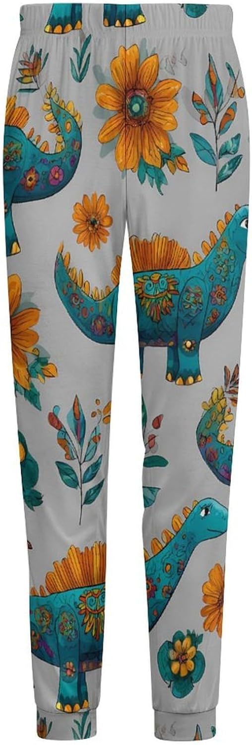 Cute Dinosaur Mens Pajama Pant Soft Sleep Pants Loungewaer Casual Pj Bottoms