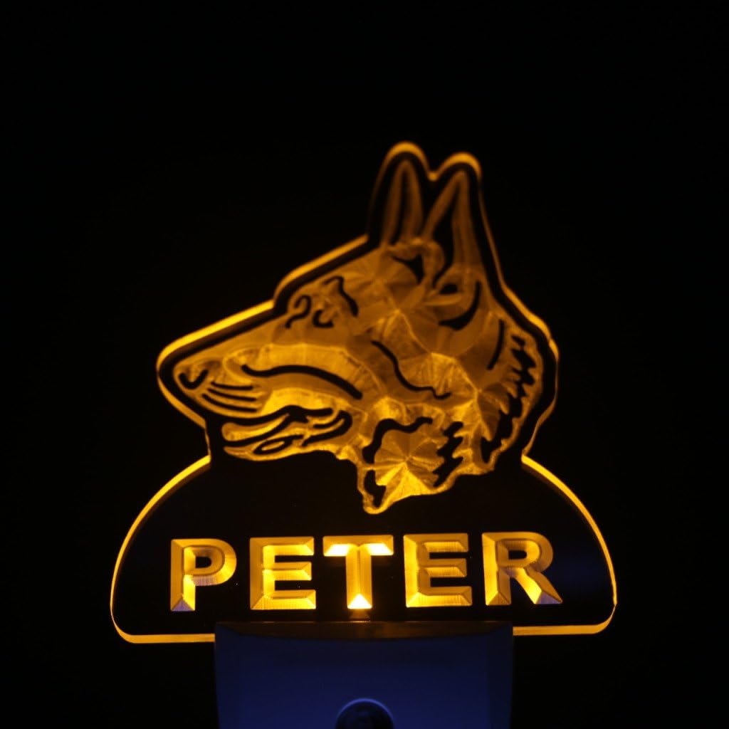 ADVPRO ws1068-tm German Shepherd Dog Personalized Night Light Day/Night Sensor LED Sign