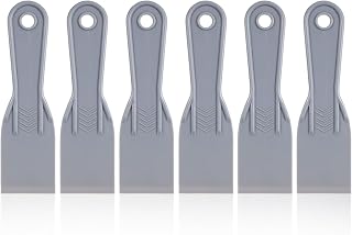 6Pcs Plastic Putty Knife Scraper, Putty Knife Plastic & Putty Scraper Set, Flexible Paint Scrapers for Walls & Ceilings, Spackle Tool with Ergonomic Handle