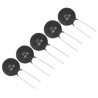 PATIKIL NTC Thermistors Resistors, 5Pcs 10 Ohm NTC 10 D-20 High Sensitivity Current Limiter Temperature Sensor for Measuring Temperature Black
