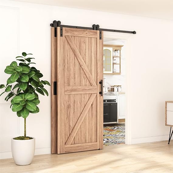 WINSOON 183cm Single Track Bypass Sliding Door Track Double Door Kit