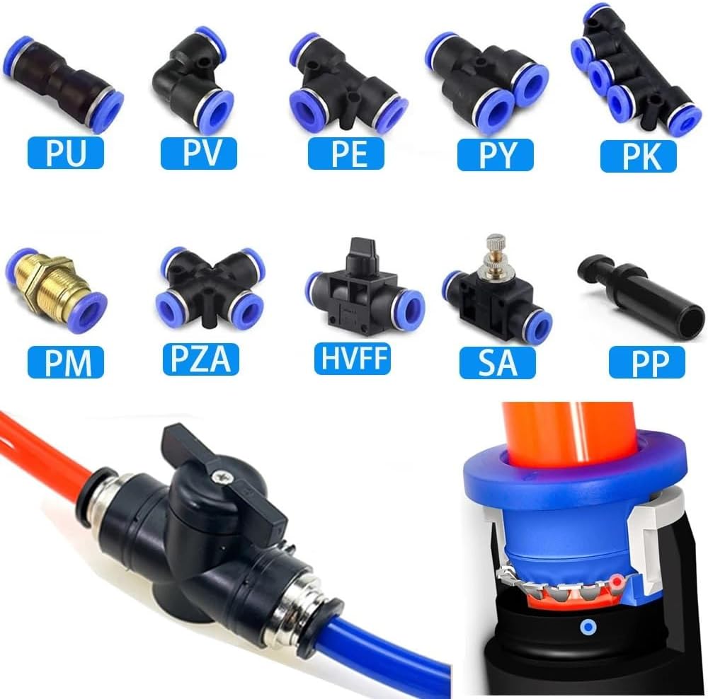 10PCS Pneumatic Fittings Quick Connector Air Hose Tube Connectors Plastic PU PY 4mm 6mm 8mm 10mm 12mm Push Into Pluglug(PP,OD 10mm)