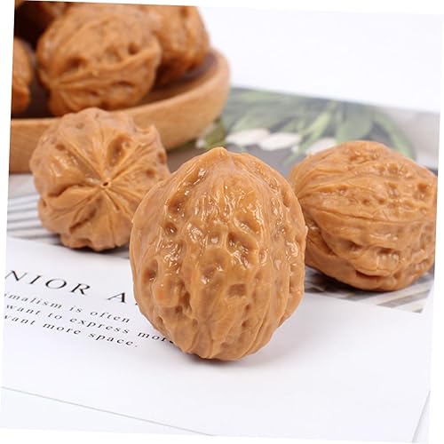 Miniatura 8 de Toyvian Decoración de casa ligera para el hogar, 6 piezas, decoración de alimentos, manualidades de PVC, nueces falsas, adornos decorativos de