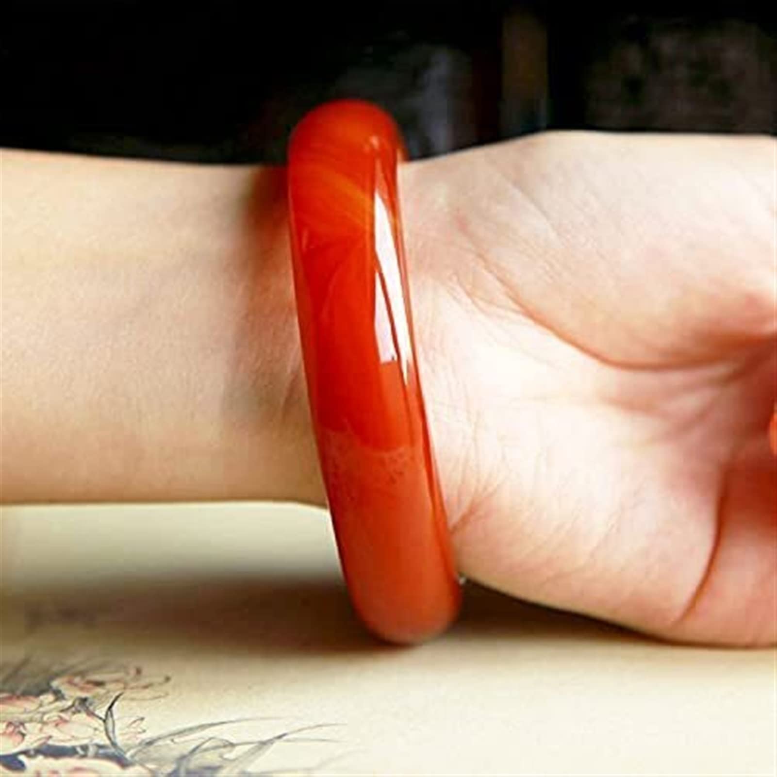 Amazon.co.jp: Kemin 赤い翡翠のブレスレットの女性のアイス氷の
