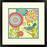 Dimensions 73-91615 Patterned Bird and Flowers Paint by Numbers for Adults 11'' W x 11'' L