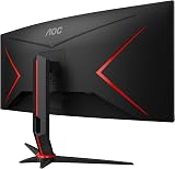 AOC Écran gaming incurvé ultrawide CU34G2X 86 cm (34 pouces) (QHD, HDMI, DisplayPort, FreeSync, temps de réponse de 1 ms, 144 Hz, 3440x1440) noir/rouge - 3