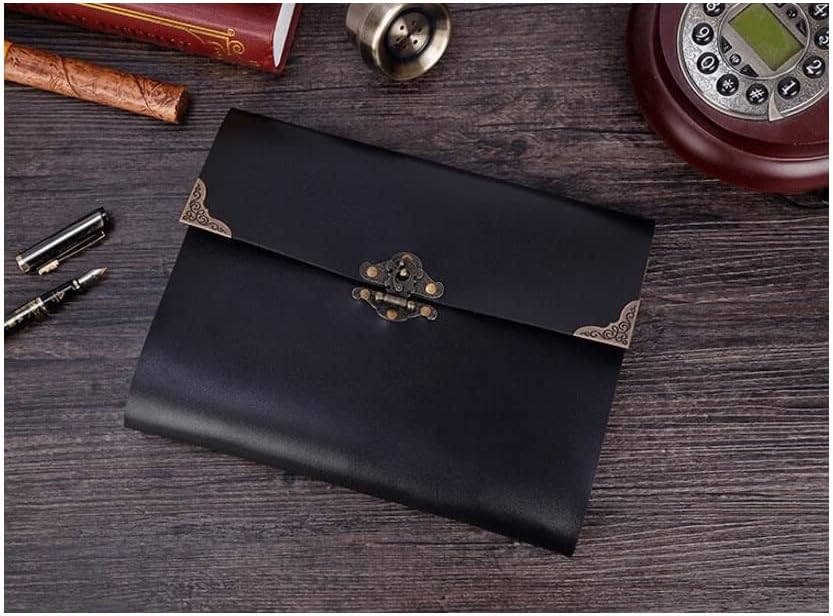 BAN.P 5/10/12 Inch Literary DIY Retro Leather Photo Album Paste Handmade Baby Couple Album Album with Sticker Gift Black Page (Color : Small Black, Size : 3 Sizes)