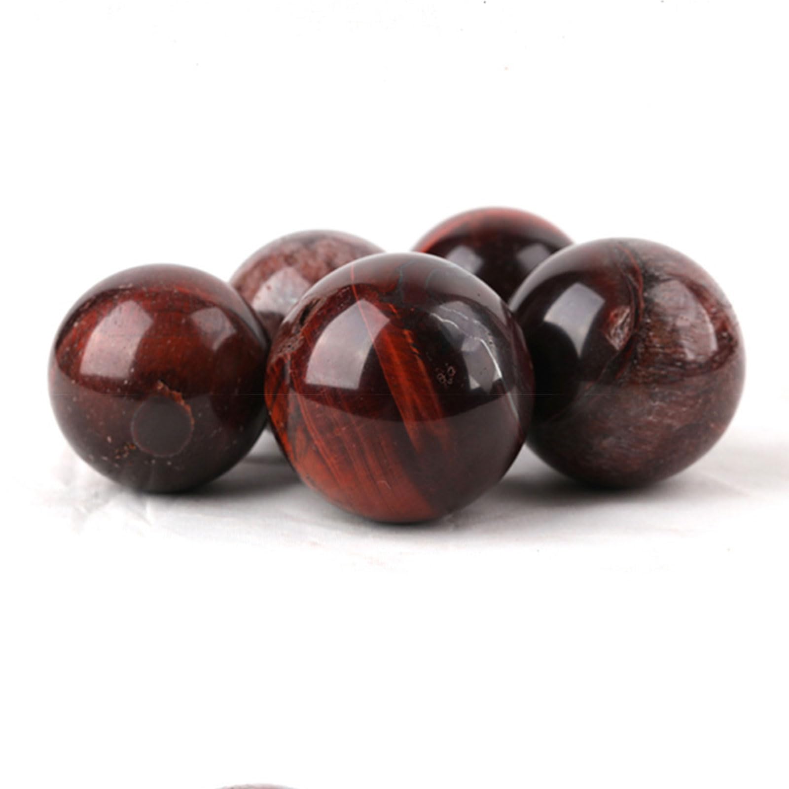Set di Sfere con Sfera di Cristallo Rosso Naturale Occhio di Tigre da 3 Pezzi Ornamenti con Sfere di Pietre preziose per la Decorazione della casa Feng Shui Chakra Aura,32~34mm